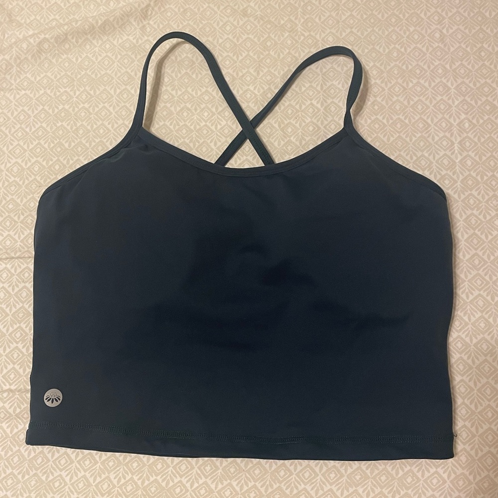 Senita Ava crop top. Dark green, size large. New but washed & never worn.